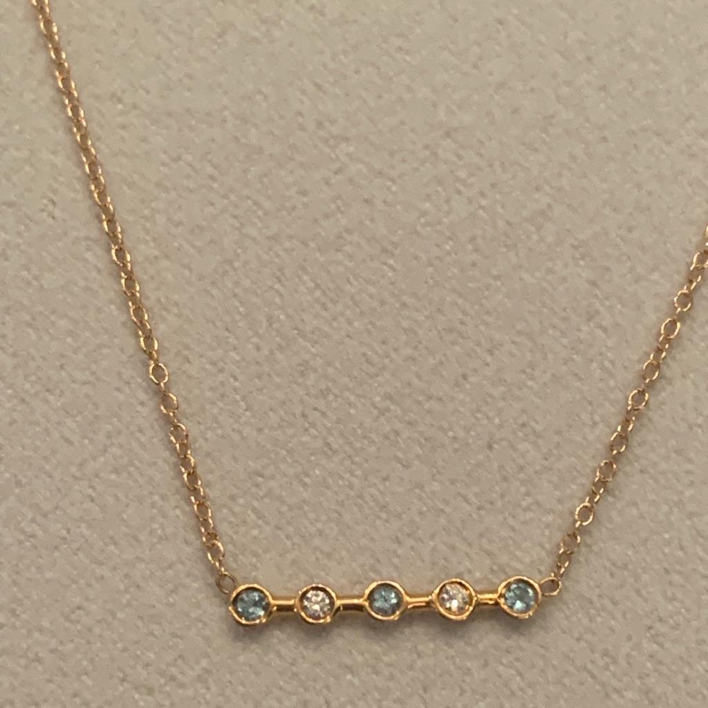 Ariel Gordon Diamond And Blue Stone Horizon Necklace